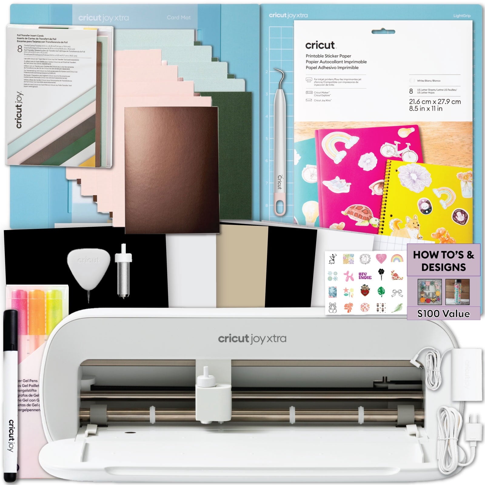 Cricut Joy Xtra Cutting Machine with Printable Sticker Paper & Vinyl B