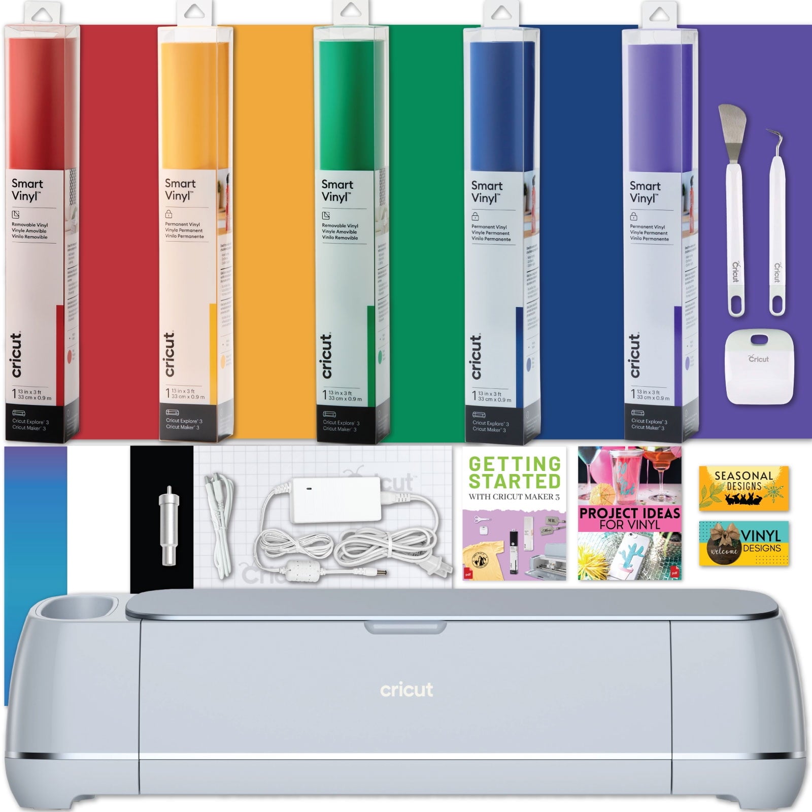 Cricut Maker 3 Cutting Machine with Rainbow Smart Vinyl