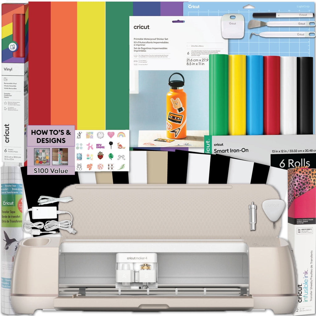 Cricut Maker 4 Cutting Machine - Ultimate Sticker Making Bundle for St