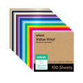 Cricut Permanent Adhesive Vinyl, Rainbow Sampler, 12 in x 12 in, 25 Co