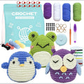 Crochet Kit for Beginners, 3 Animal Pattern Beginner Crochet Kits,Knit