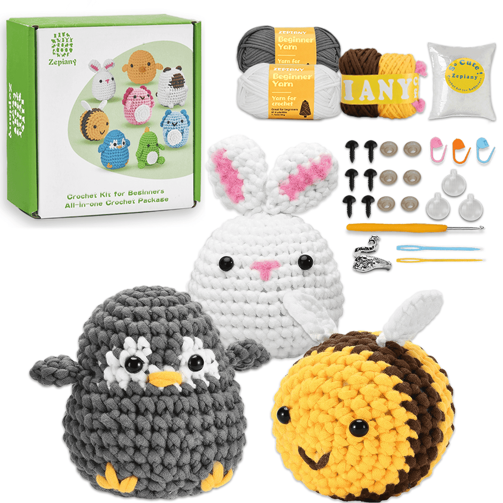 Zepiany Crochet Kit for Beginners, Crochet Animals Kit with Step-by-St