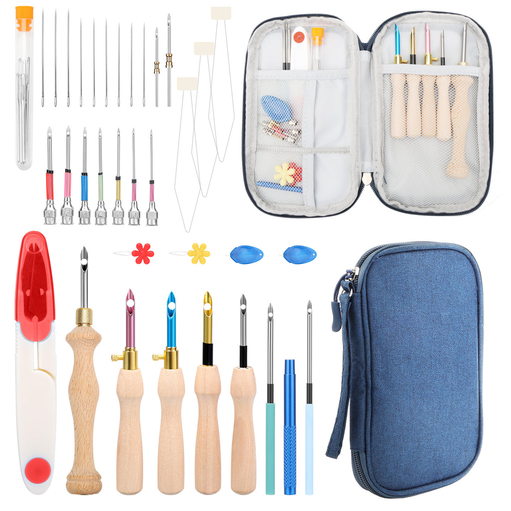 EEEkit 39pcs Punch Needle Embroidery Tools Set, Adjustable Punch Pen w