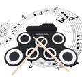 Electronic Drum Set, 9-Drum Practice Pad with Headphone Jack, Roll-up