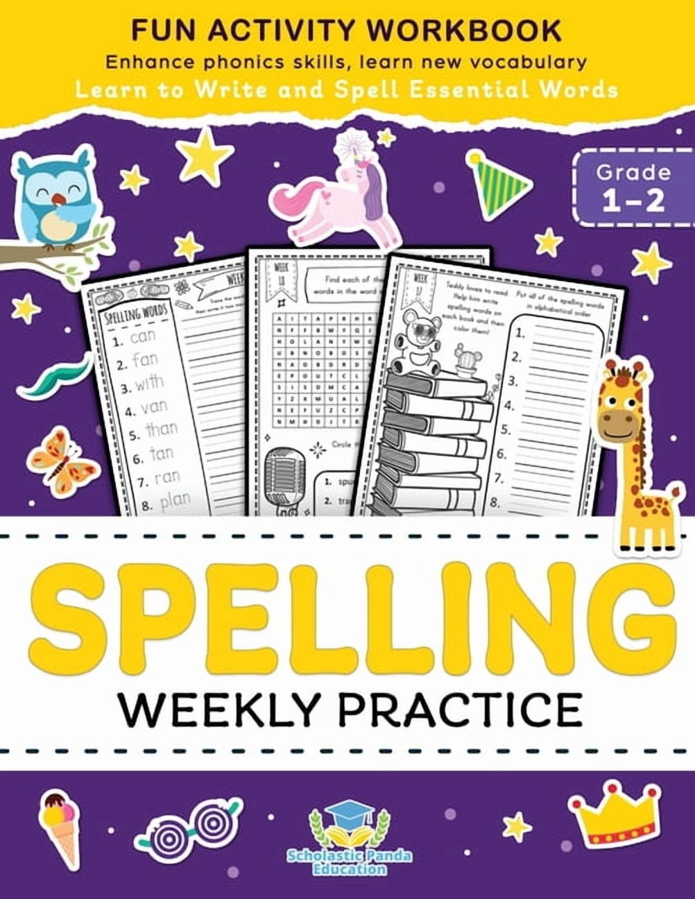 Elementary Books for Kids Spelling Weekly Practice for 1st 2nd Grade: