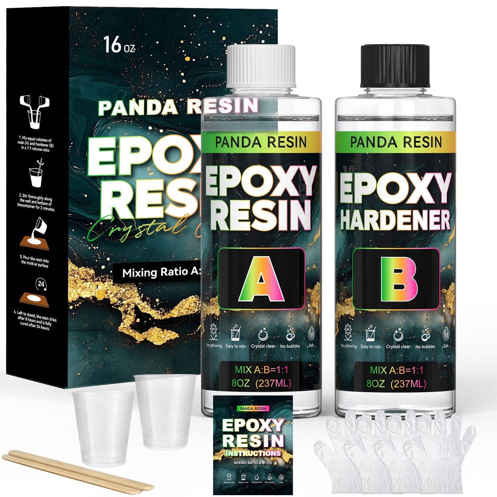 Panda Resin 1 Gallon Crystal Clear Epoxy Resin Kit – Food Safe, High