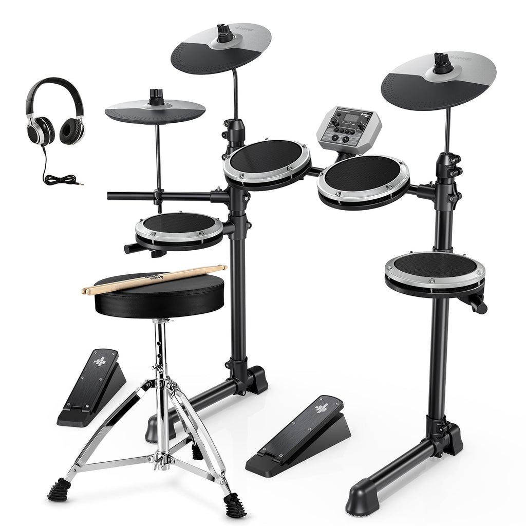 Donner Electric Drum Set for Beginner with 180+ Sounds, Quiet Mesh Kid