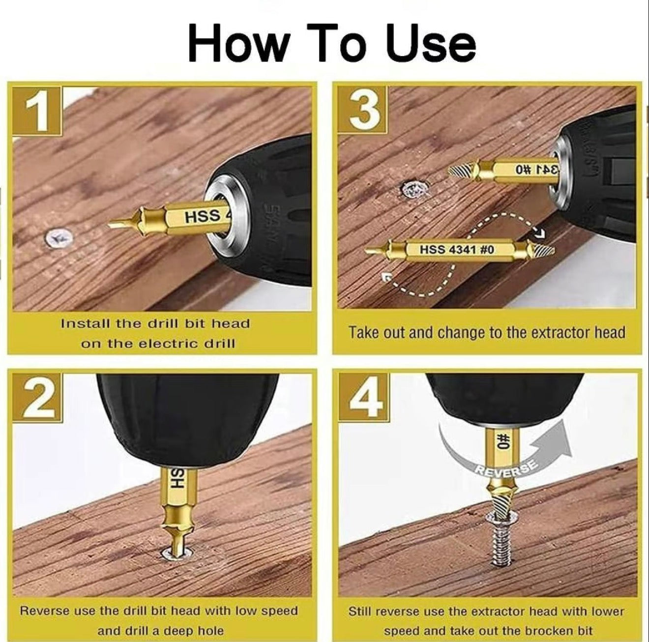 GripOut Screw Extractor Set