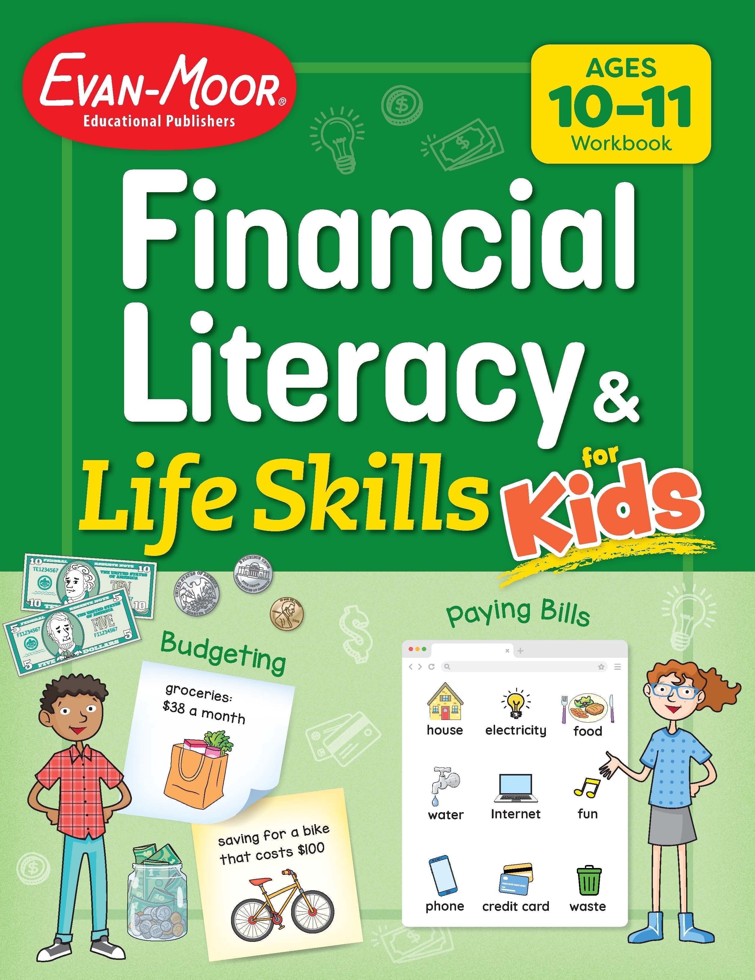 Evan-Moor Financial Literacy and Life Skills for Kids, Age 10 - 11 Wor
