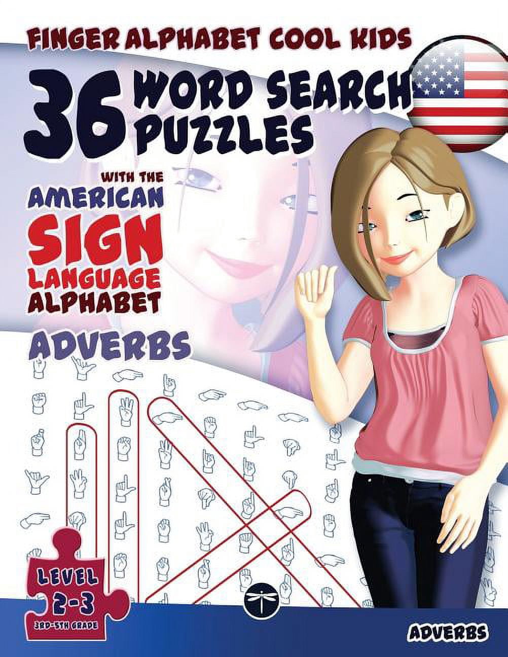 Fingeralphabet Cool Kids 36 Word Search Puzzles with The American Sign