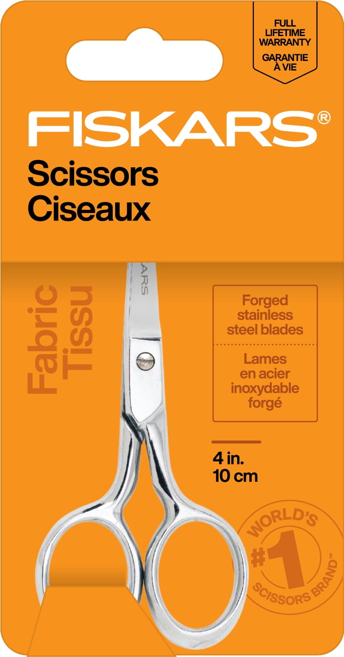 Fiskars 4 Inch Forged Steel Embroidery Scissors, Silver