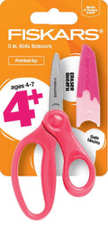 Fiskars 5 Inch Pointed Kids Scissor Ages 4-7, Pink