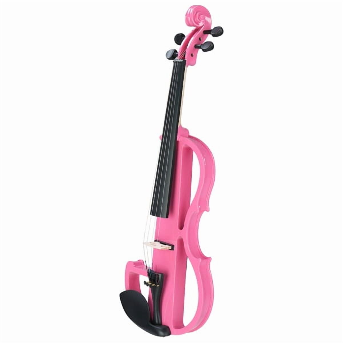 Full Size 4/4 Bunnel Edge Electric Silent Violin Set - White Finish wi