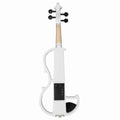 Full Size 4/4 Bunnel Edge Electric Silent Violin Set - White Finish wi