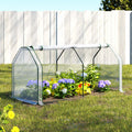 NNEDSZ Green Fingers Mini Greenhouse PE Cover Green House Roll-Up Zippered Door 1.2x0.5x0.6M