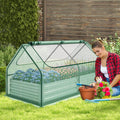 6 x 3 x 3 Feet Galvanized Raised Garden Bed with Greenhouse