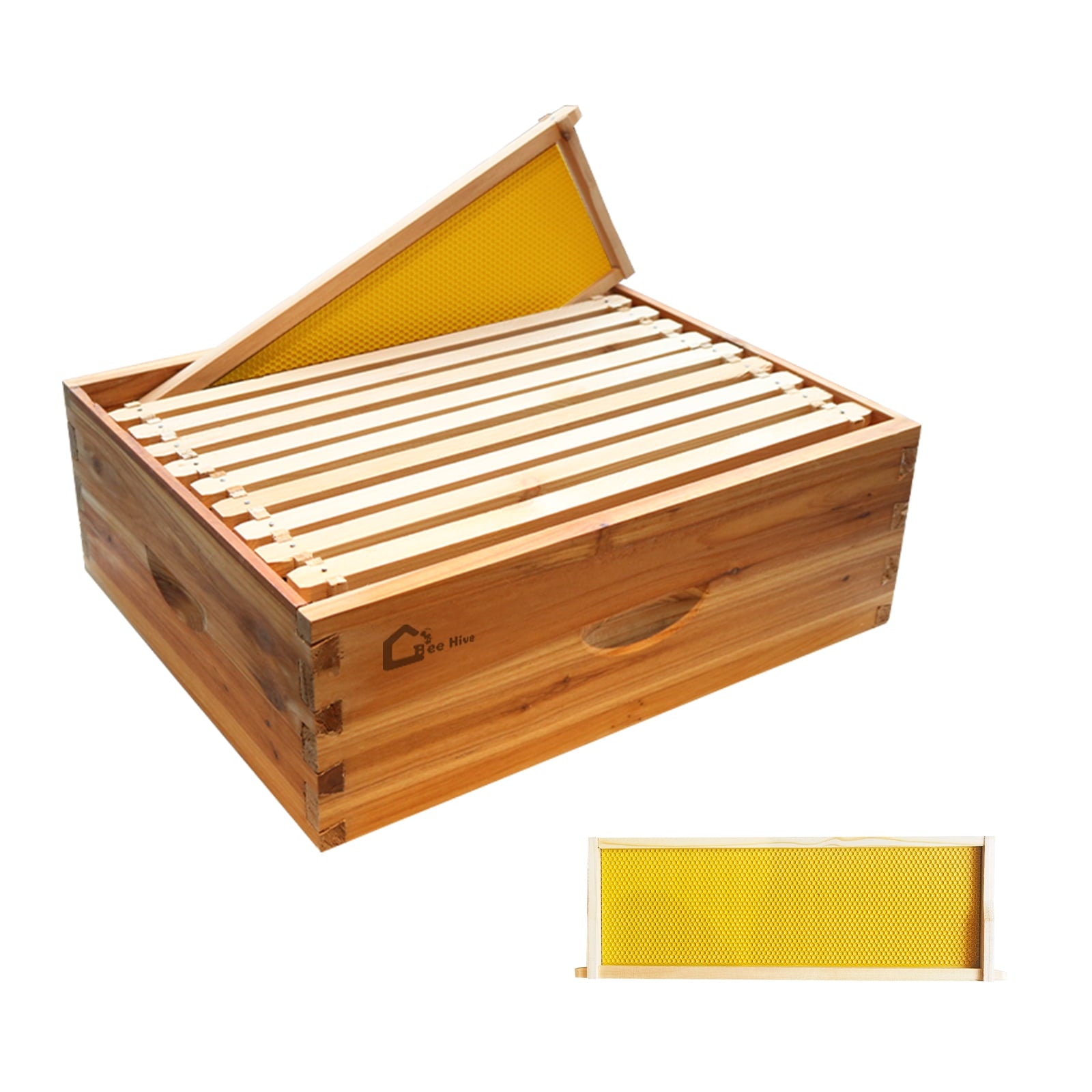 Garderth 10 Frame Beehive,Bee Hive,Weatherproof Cedar Wood Beehive,Pre