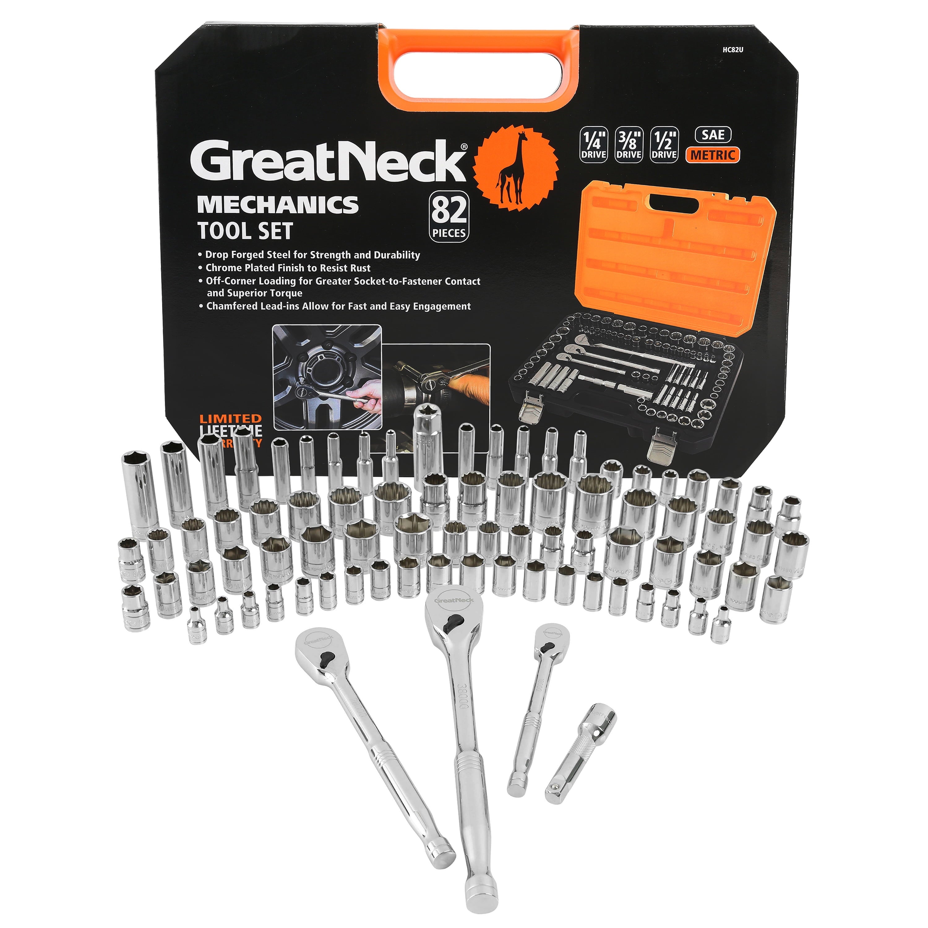 GreatNeck Mechanic's Tool Set, 30 Pieces, for Routine Auto Mainenance