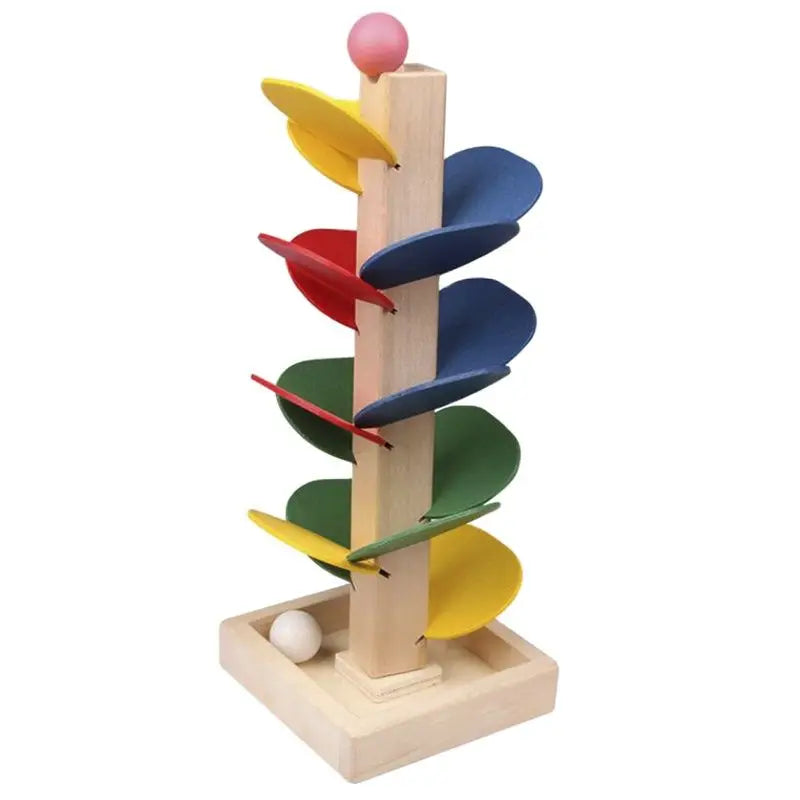 Montessori Wooden Educational Toy - Mini Colorful Tree Marble Ball Run