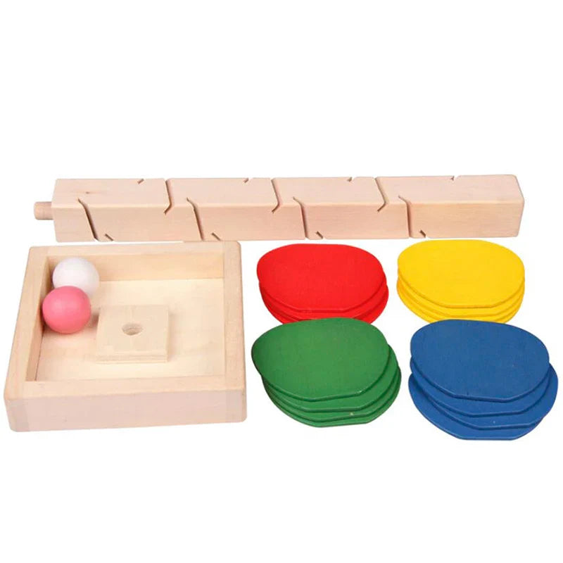 Montessori Wooden Educational Toy - Mini Colorful Tree Marble Ball Run