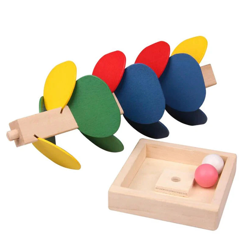Montessori Wooden Educational Toy - Mini Colorful Tree Marble Ball Run