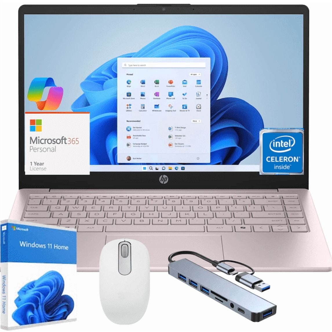 HP 14" Laptop 4GB RAM, 128 GB Storage