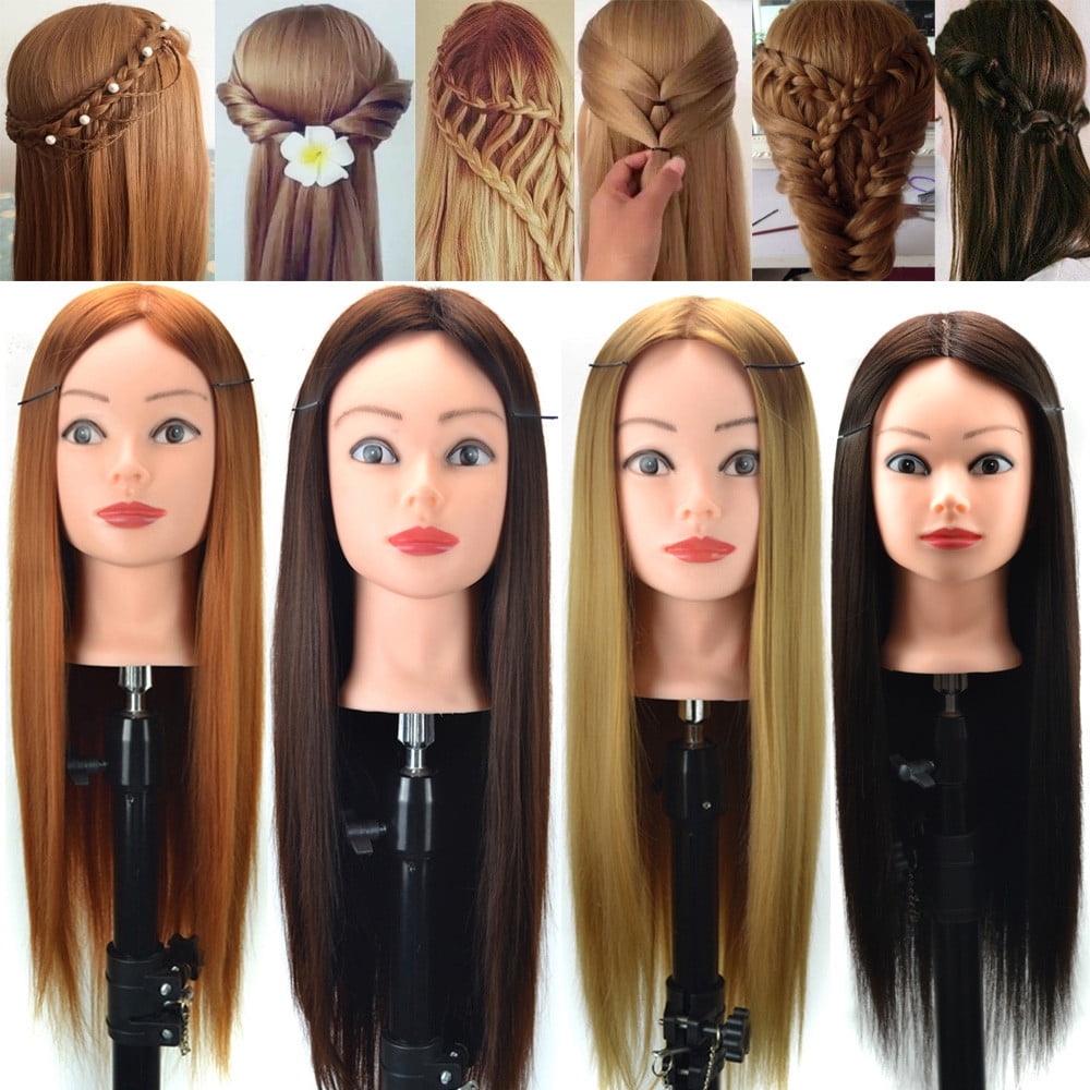 Hair Styling Mannequin Training Head, Professional Practice Wig for Ha