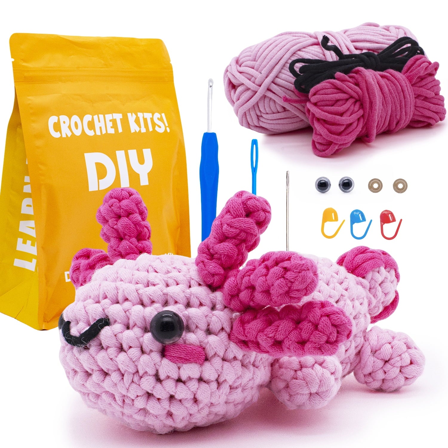 HearthLoop Beginner Crochet Kit – Bunny Amigurumi with Yarn, Hook &