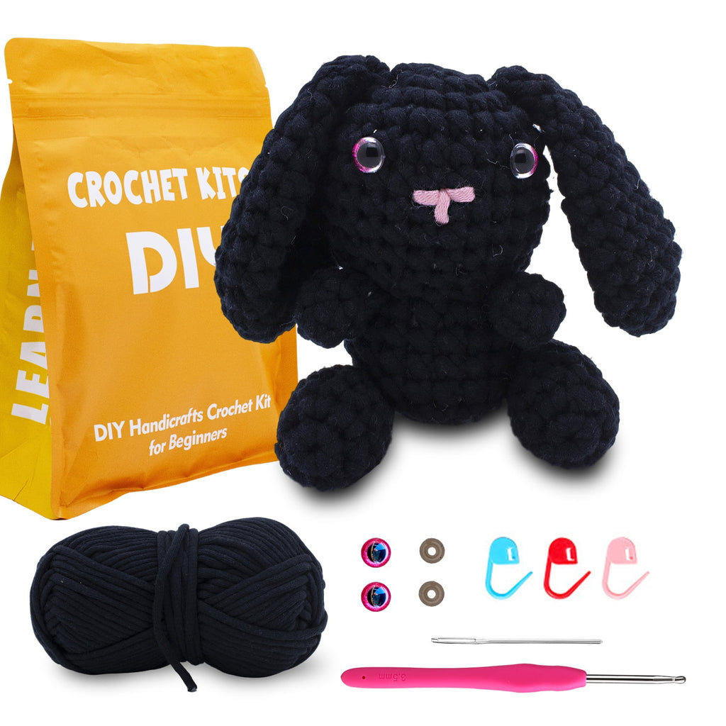 HearthLoop Beginner Crochet Kit – Bunny Amigurumi with Yarn, Hook &