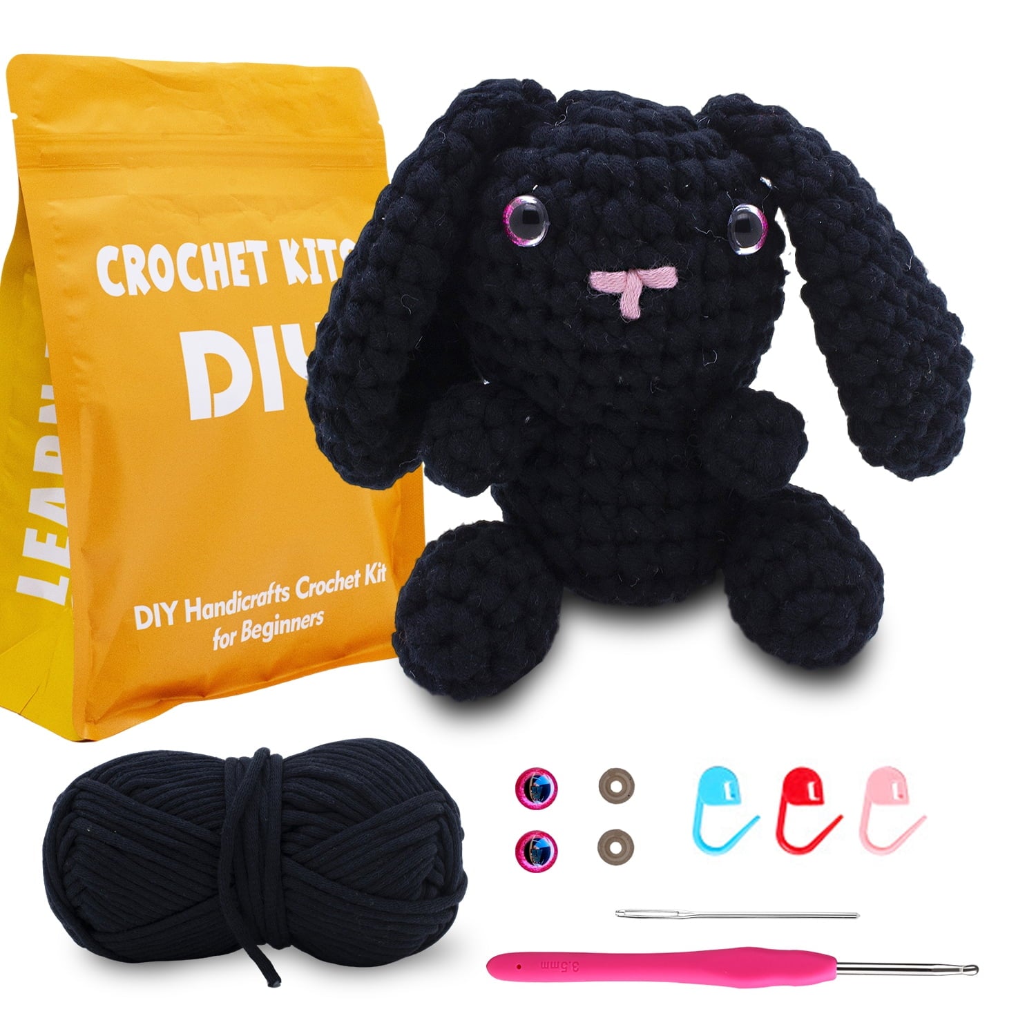 HearthLoop Beginner Crochet Kit – Bunny Amigurumi with Yarn, Hook &