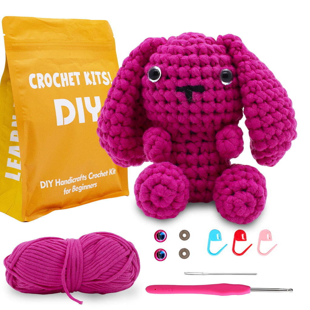 HearthLoop Beginner Crochet Kit – Bunny Amigurumi with Yarn, Hook &