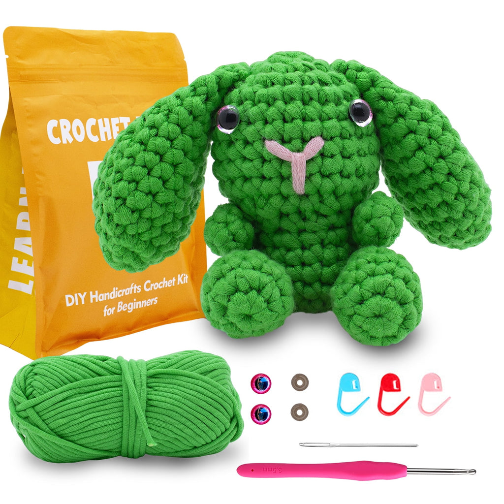 HearthLoop Beginner Crochet Kit – Bunny Amigurumi with Yarn, Hook &