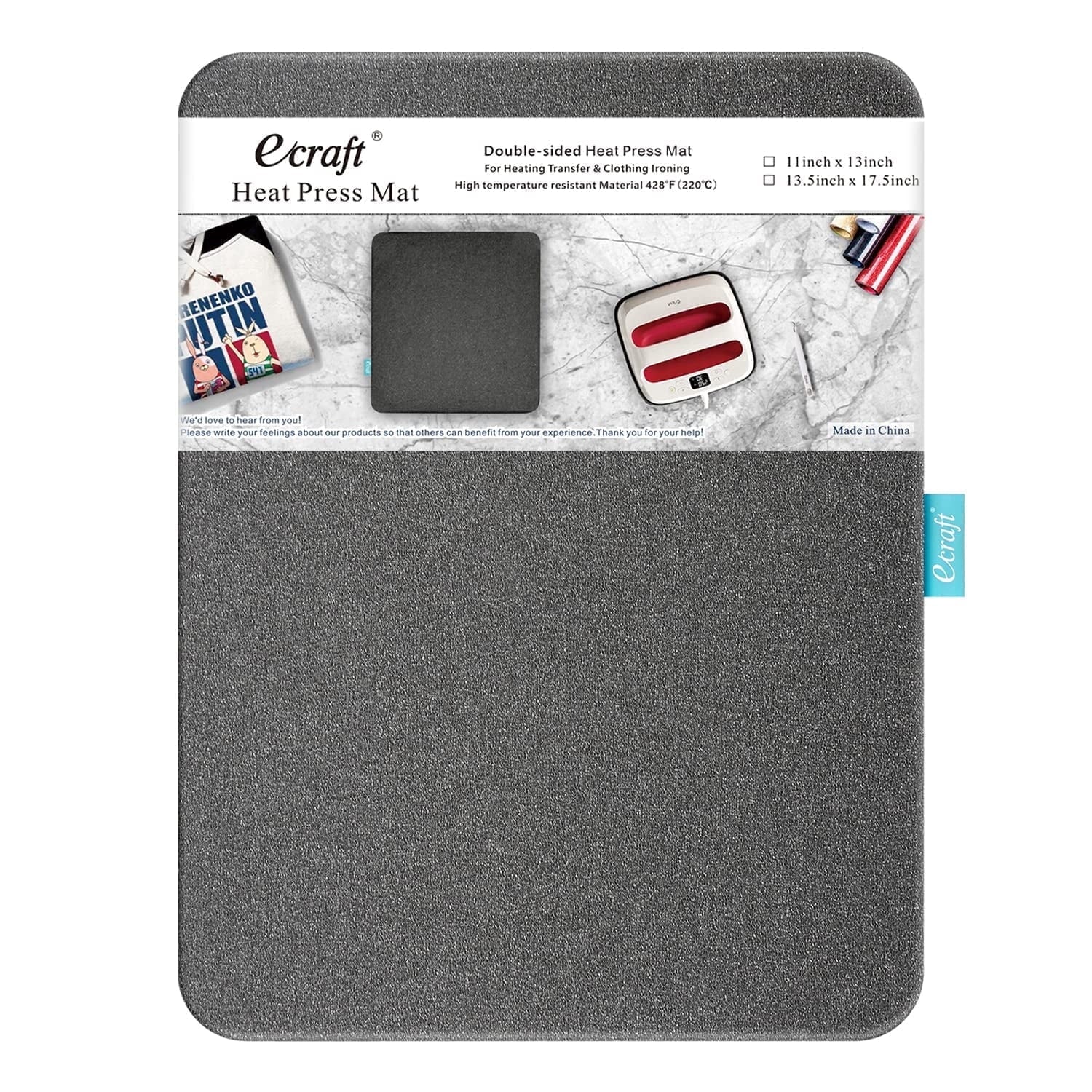 Heat Press Mat, 13" x 17" for Cricut Easypress, Double Sided Insulatio