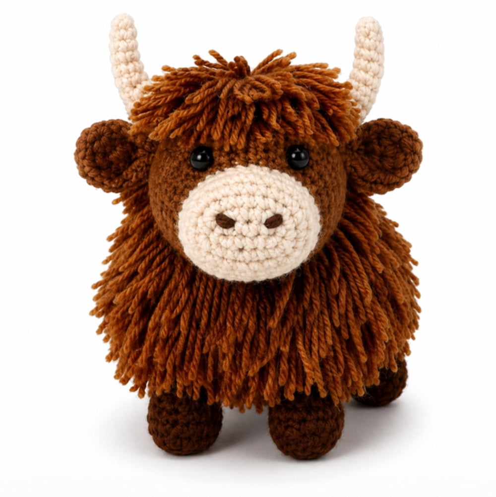Highland Cow Crochet Kit for Beginners, Crochet Animal Starter Kit wit