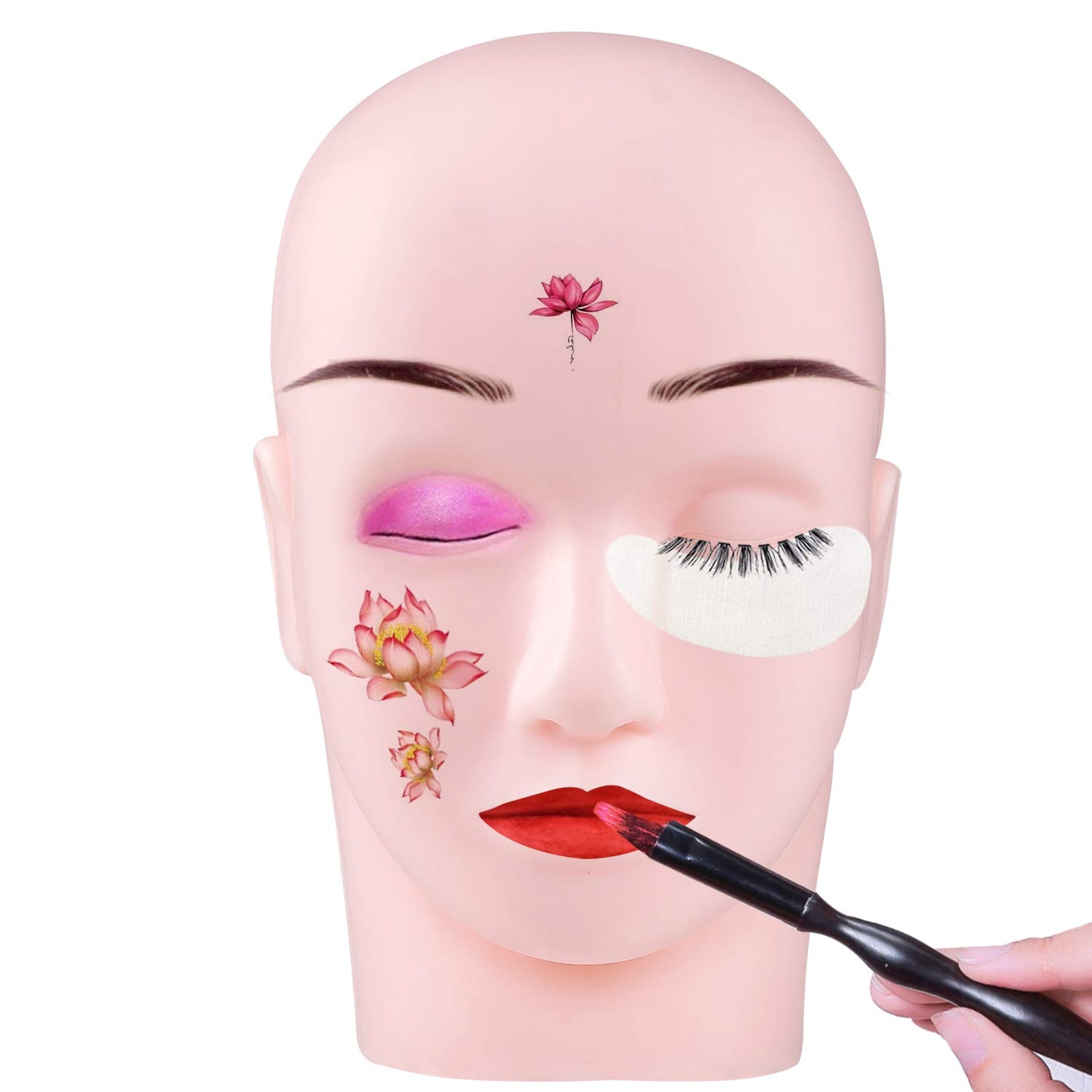 ICERUN Pro Training Mannequin Flat Head Practice Make Up Eye Lashes Ey