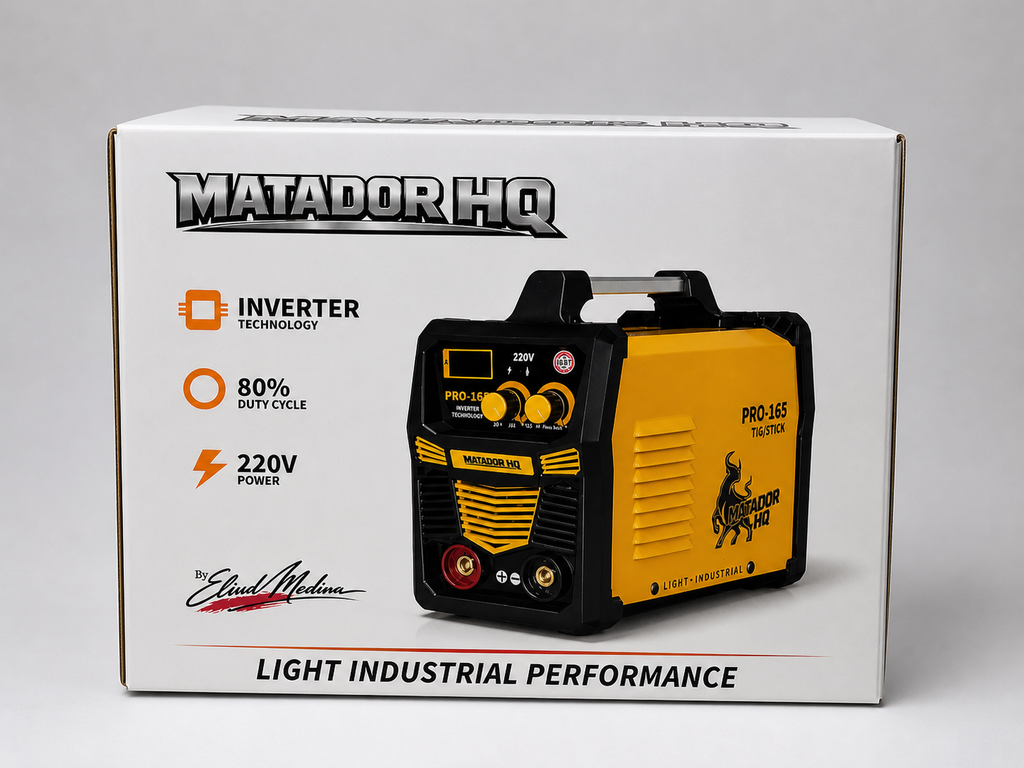 Matador HQ PRO-165 TIG/Stick Welder – 165A 220V Inverter | Runs 7018/6010/8010| Arc Force Control | Portable Industrial Machine
