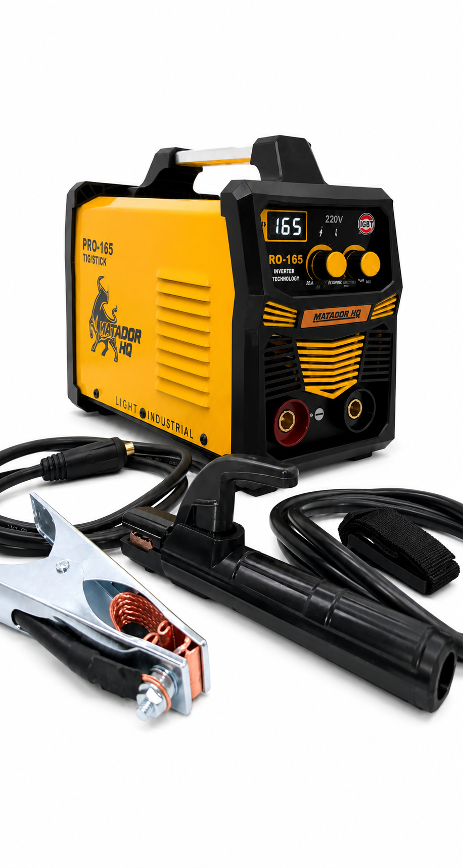 Matador HQ PRO-165 TIG/Stick Welder – 165A 220V Inverter | Runs 7018/6010/8010| Arc Force Control | Portable Industrial Machine