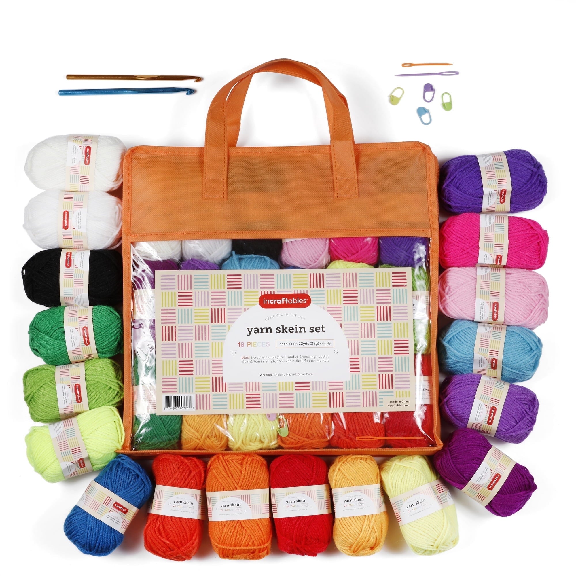 Incraftables 24 Color Yarn Set – Acrylic Yarn Set for Crocheting, Kn