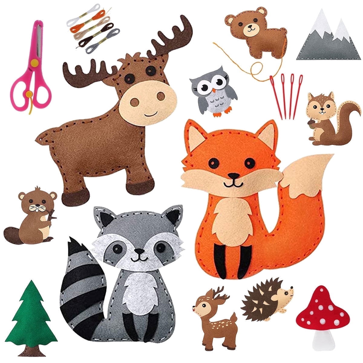 Jetcloudlive Kids Sewing Kit Woodland Animals Craft Kit - Make Your Ow
