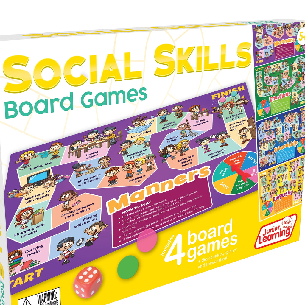 Junior Learning Social Skills Board Games - 4 Educational Board Games