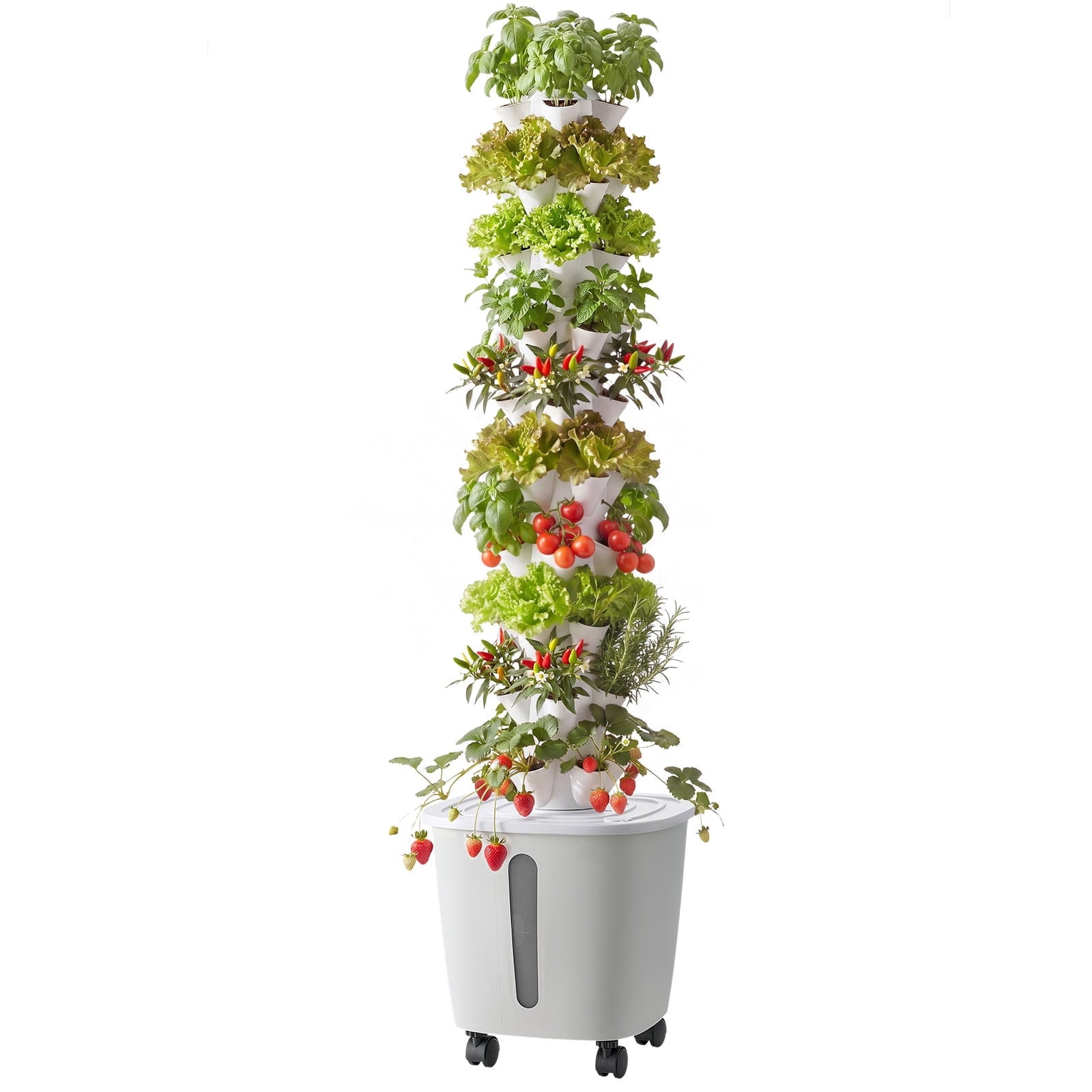 KFFKFF Hydroponic Tower System, 50 Pods 10-Tier Vertical Growing Kit w