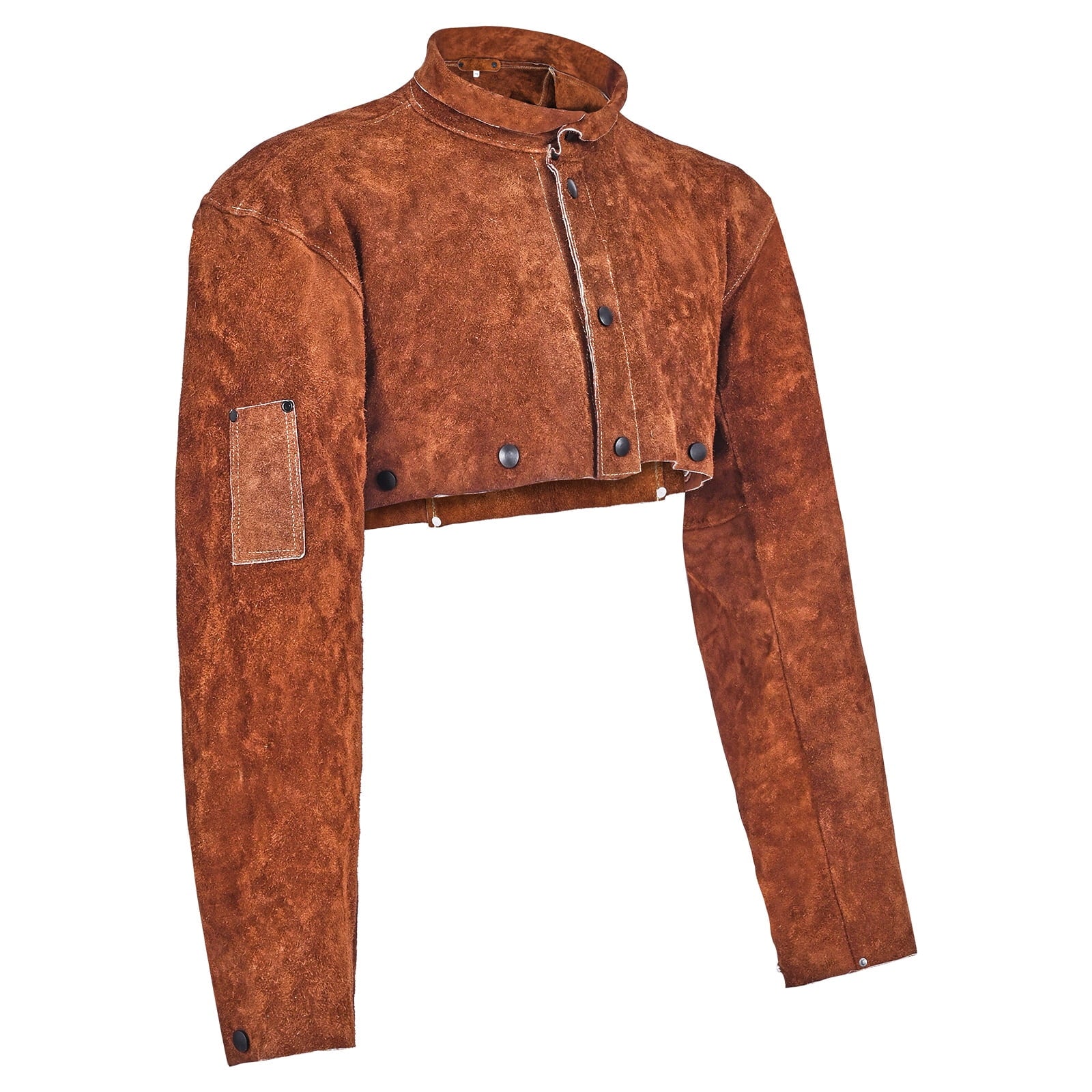 KFFKFF Leather Welding Cape Sleeve, Durable Flame-Resistant Cowhide Sa