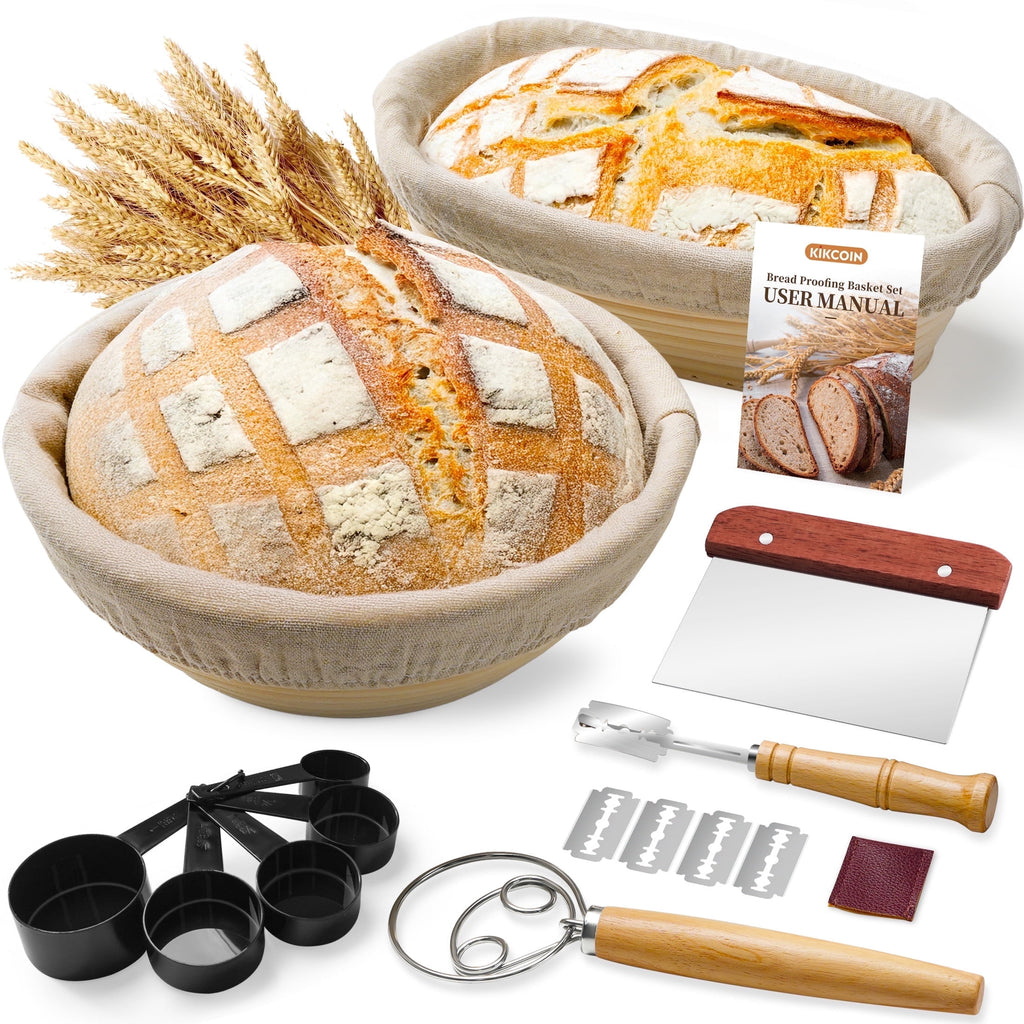 Kikcoin Bread Proofing Basket, 9 Inch Round Sourdough Proofing Basket