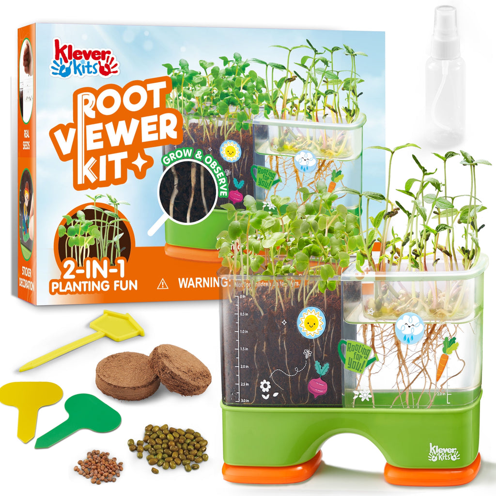 Klever Kits 2 in 1 Root Viewer Kit - Grow Your Own Plant, Educational