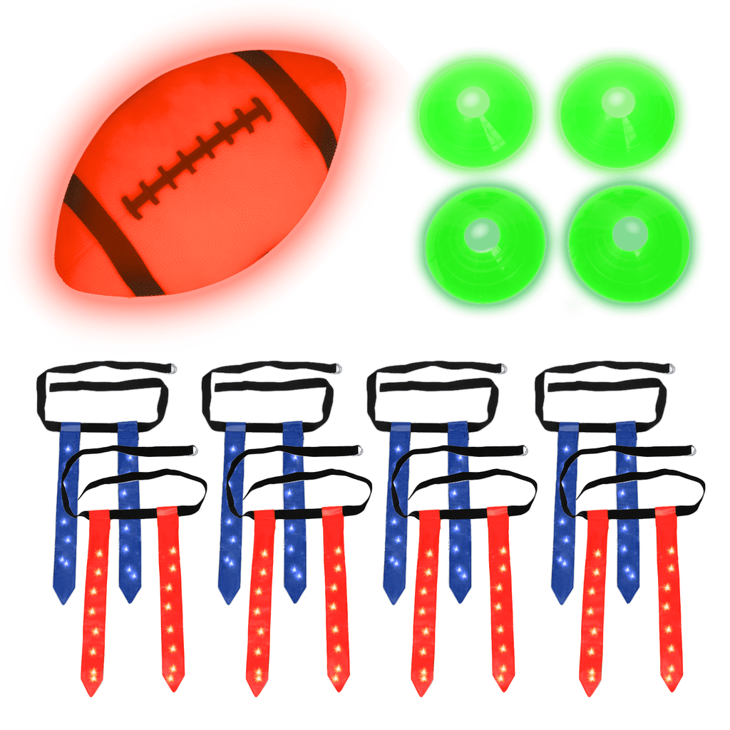 LED Flag Football, Light-Up Outdoor Sports Game, for All Ages, by Minn