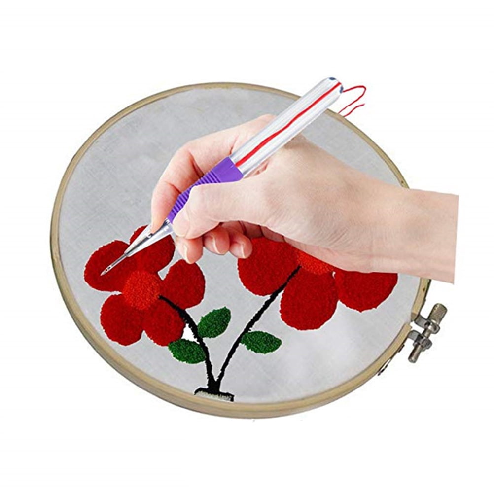 LOLIPPYY Back to School Punch Needle Embroidery Tool Purple Stainless