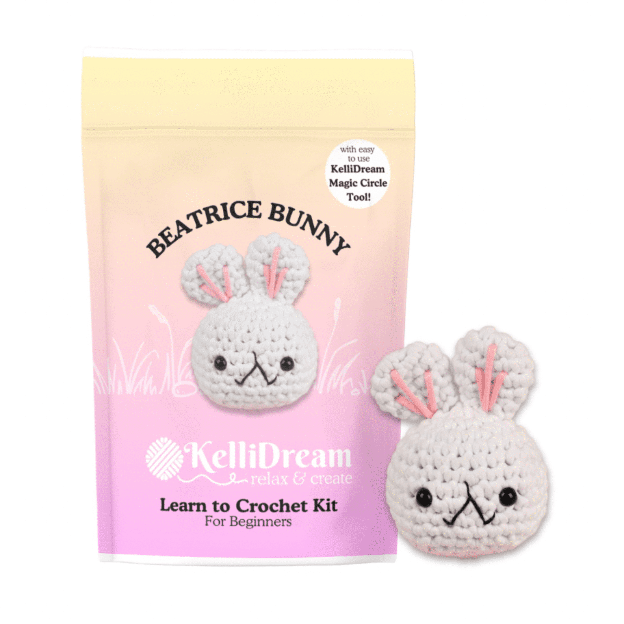 Learn to Crochet Kit for Beginners ~ Beatrice Bunny (Includes Blue Mag