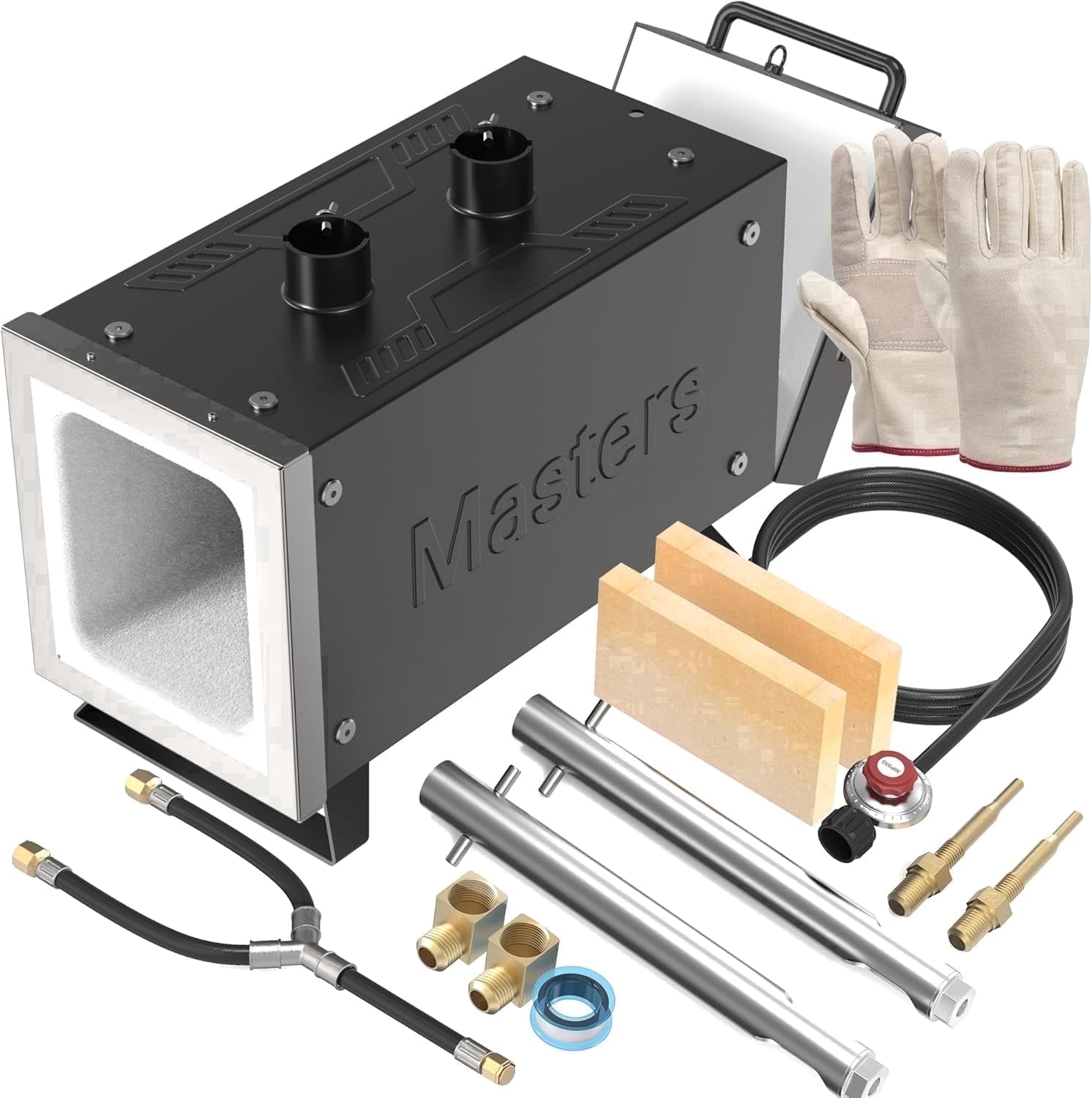 MMasters Portable Propane Forge, 2-Burner 2600°F Blacksmithing Forge