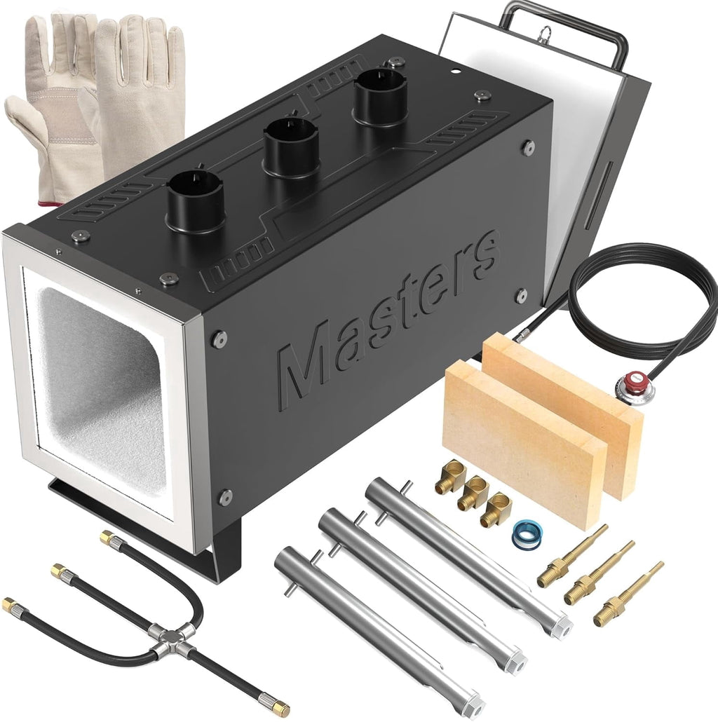 MMasters Portable Propane Forge, 2-Burner 2600°F Blacksmithing Forge