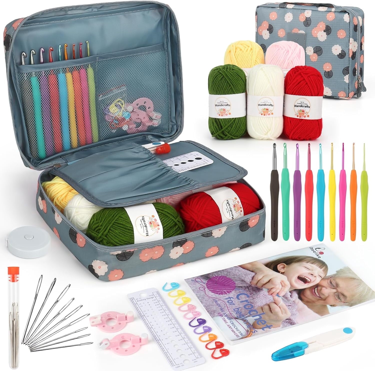 Mikhai Crochet Kit for Beginners with Yarn and Introduction Book, Croc